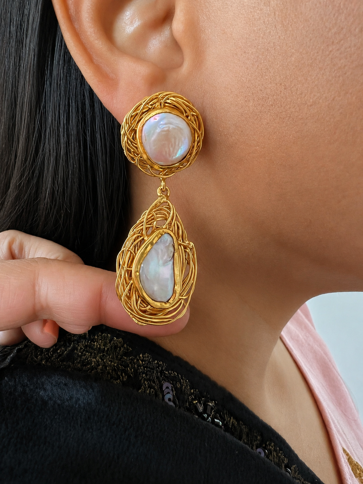 Vintage Mother of Pearl Earrings