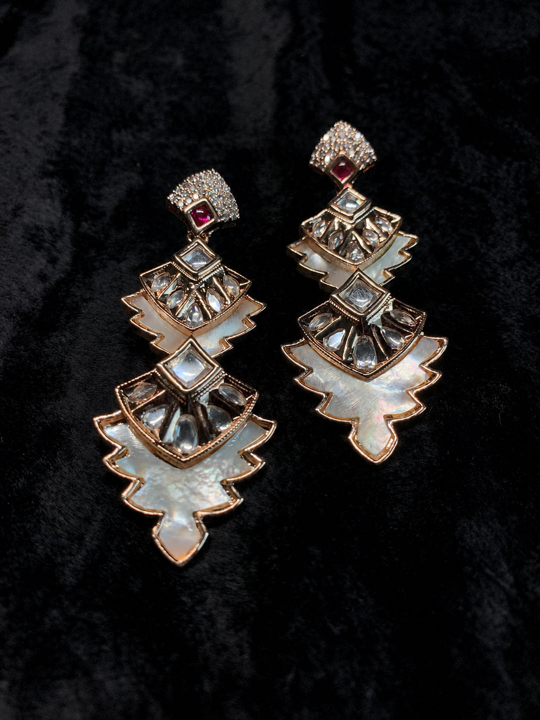 Kundan Mother of Pearl Dangle Earrings