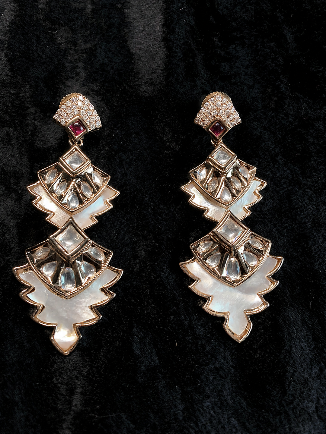 Kundan Mother of Pearl Dangle Earrings