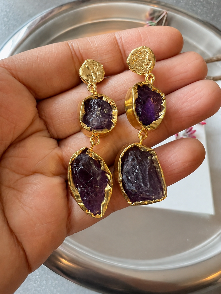 Raw Gemstone Earrings