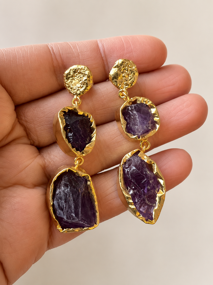Raw Gemstone Earrings
