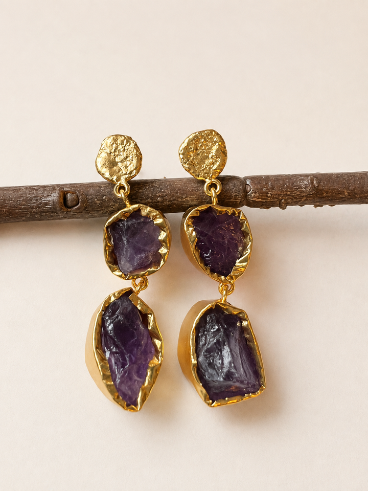 Raw Gemstone Earrings