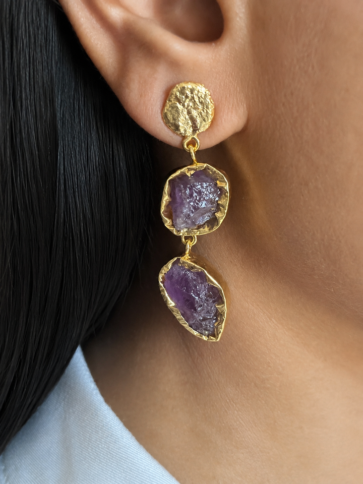 Raw Gemstone Earrings