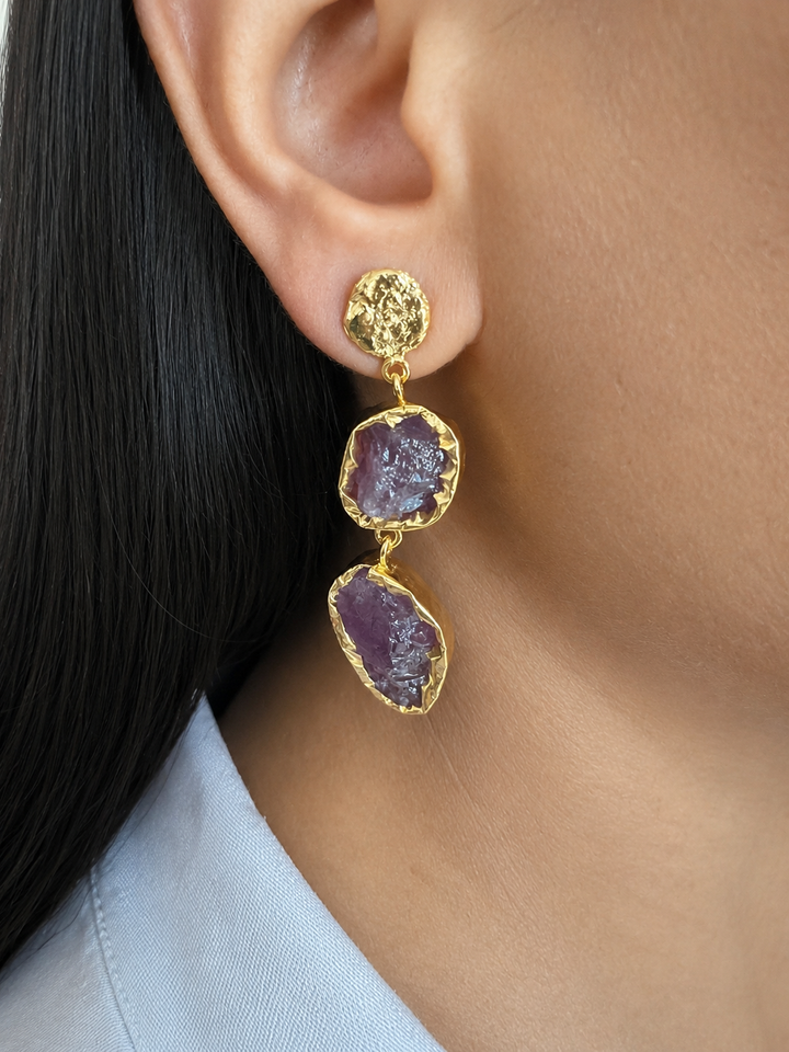 Raw Gemstone Earrings