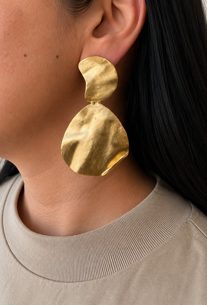 Hammered Brass Earrings