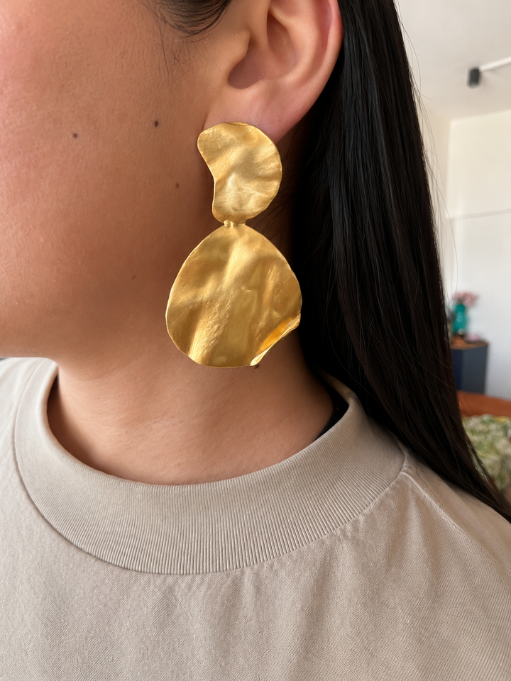 Hammered Brass Earrings
