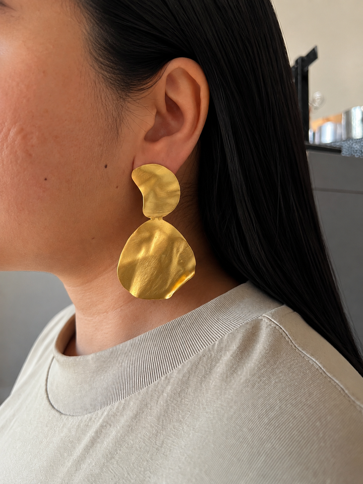 Hammered Brass Earrings