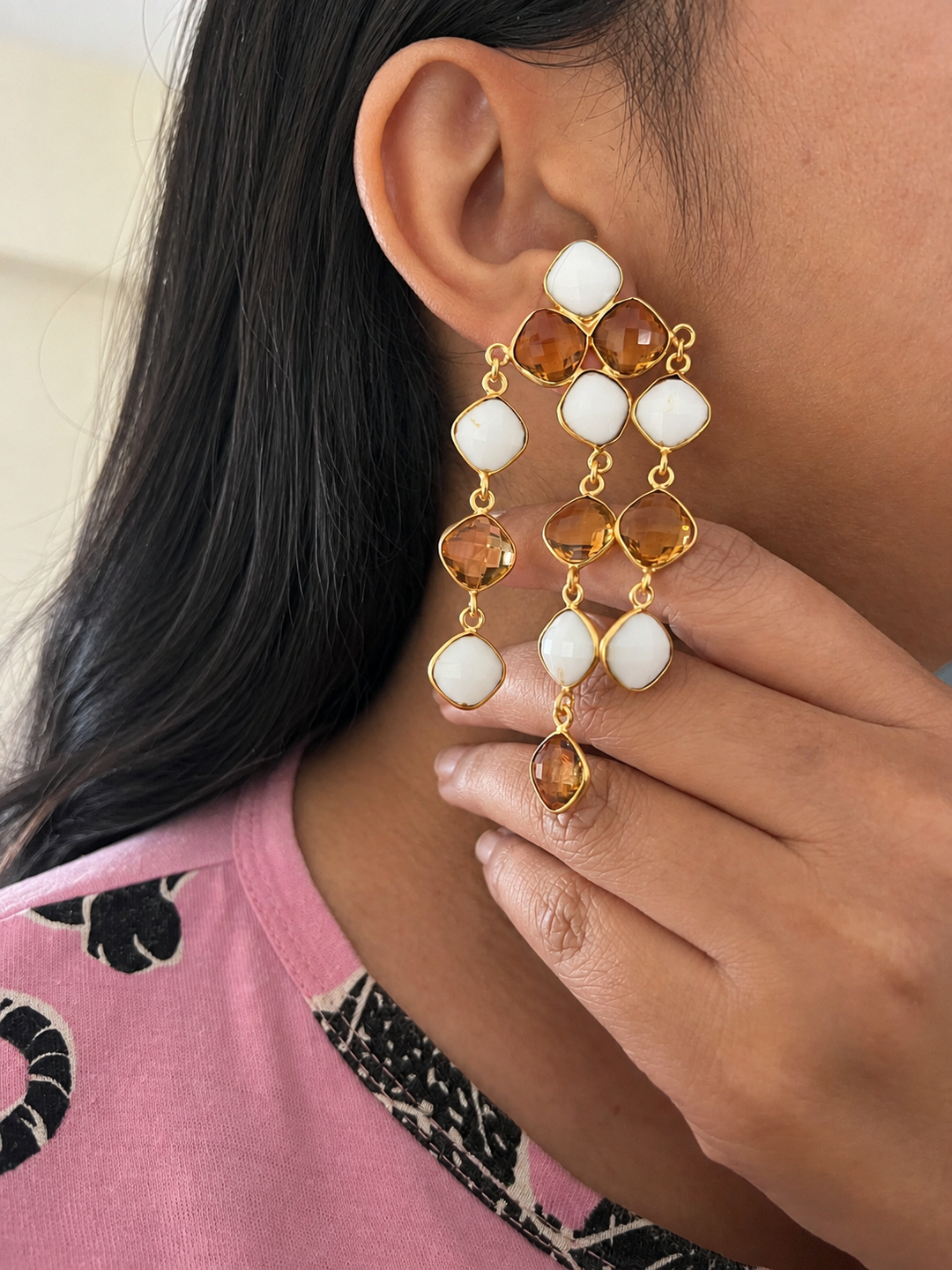 Statement Gemstones Earrings
