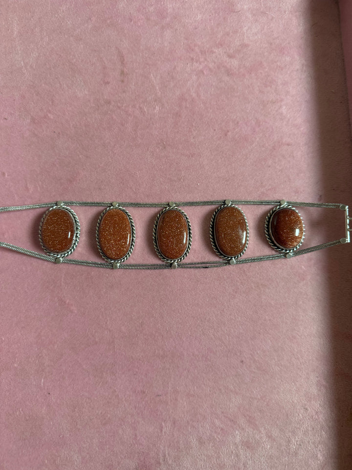 Statement Sunstone Gemstone Choker / One-of-a-kind Jewelry/ Indian Choker