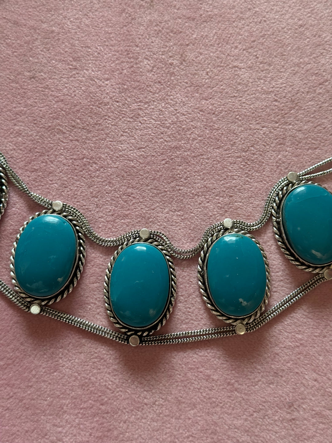 Statement Blue Turquoise Stone Choker / One-of-a-kind Jewelry/ Indian Choker