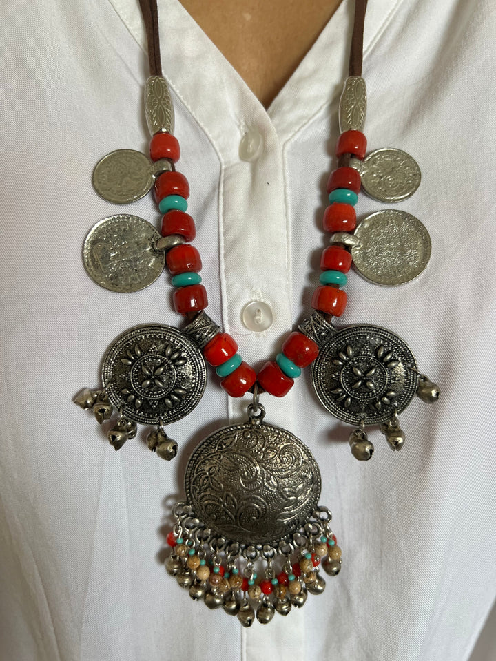 Coral Tribal Necklace