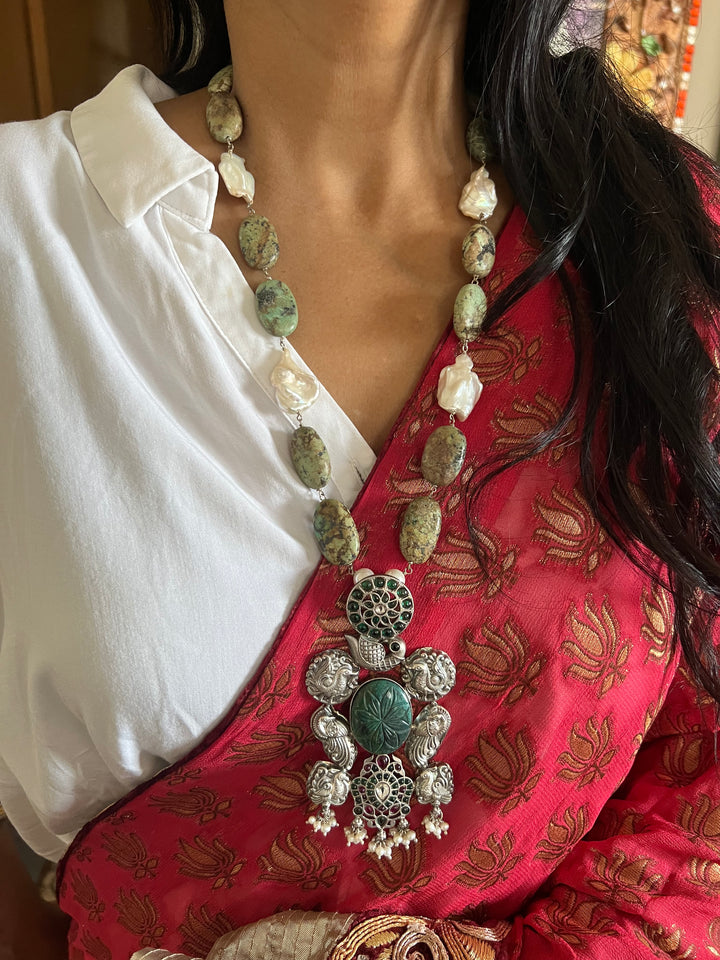 Arizona Turquoise Pure 925 Silver Kemp Pendant Necklace