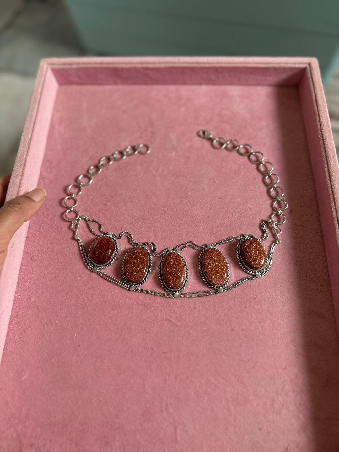 Statement Sunstone Gemstone Choker / One-of-a-kind Jewelry/ Indian Choker