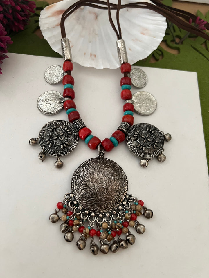 Coral Tribal Necklace