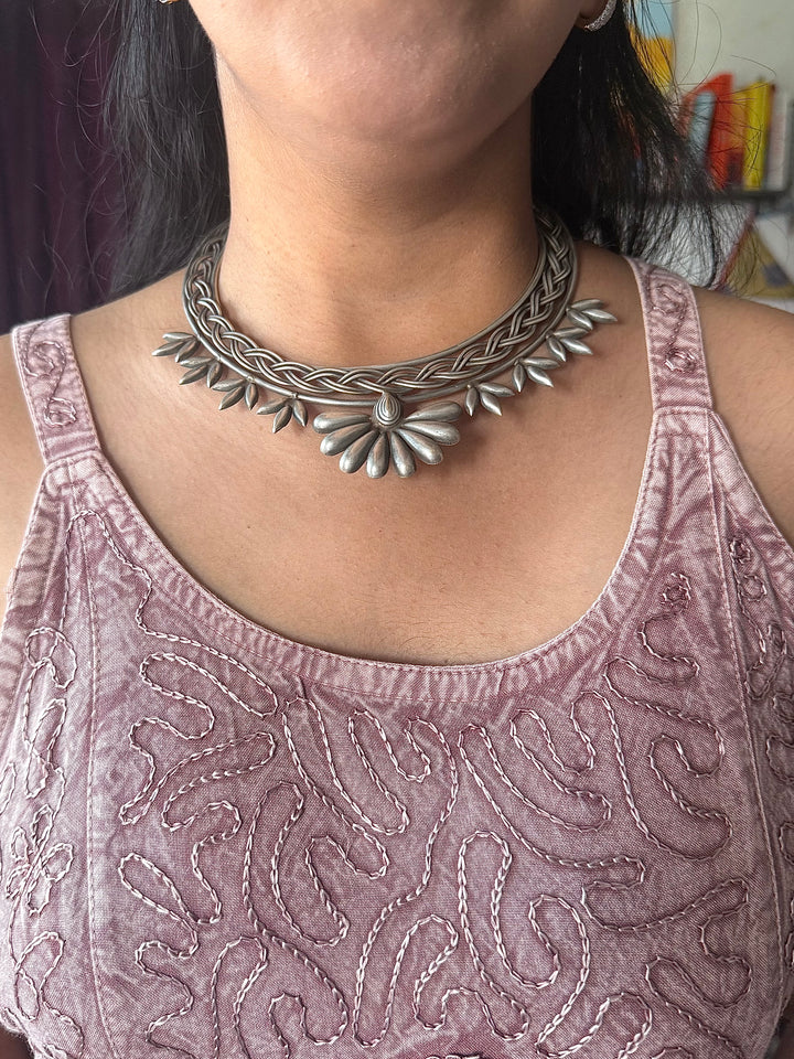 Handmade Tribal Hasli Necklace | Antique Polish Brass Statement Necklace