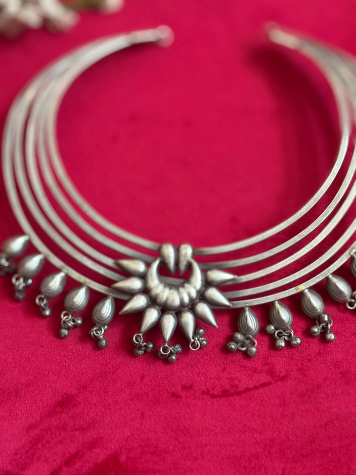 Handmade Tribal Hasli Necklace | Antique Polish Brass Statement Necklace