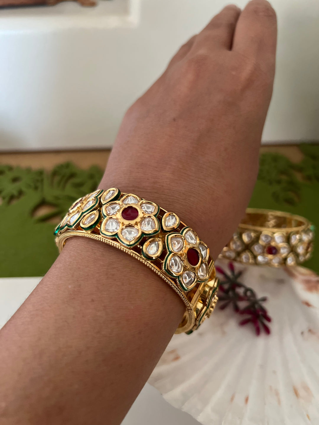 Bridal Kundan Bangles - Set of 2