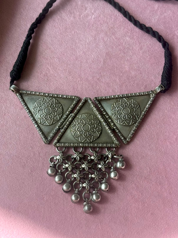 Handmade Tribal Antique Brass Statement Necklace | Adjustable Dori Artisan Jewelry