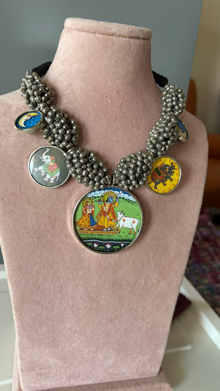 Exquisite Hand painted Ghungroo Pendant Necklace - Elevate Your Elegance
