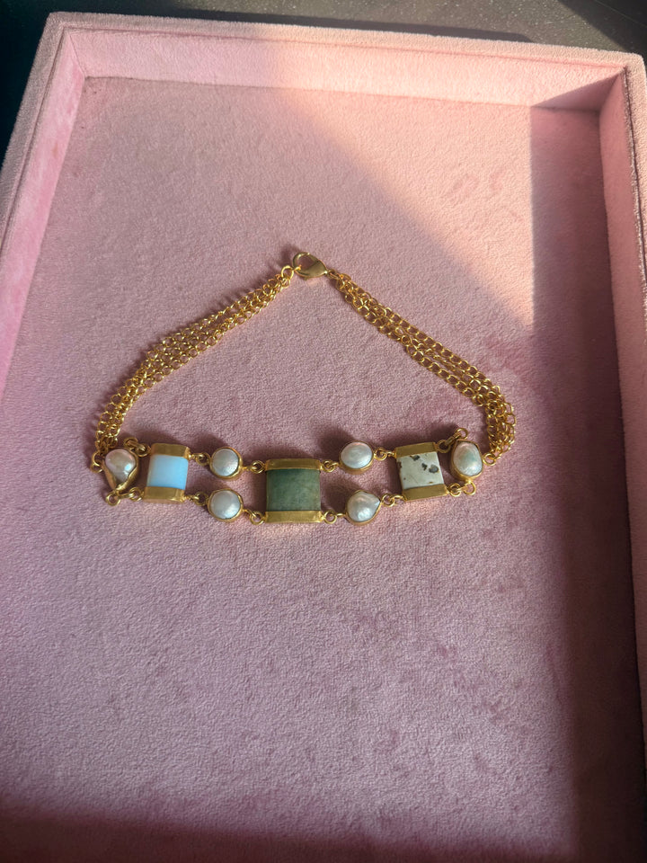 Statement Choker – Gold Brass, Adjustable Necklace
