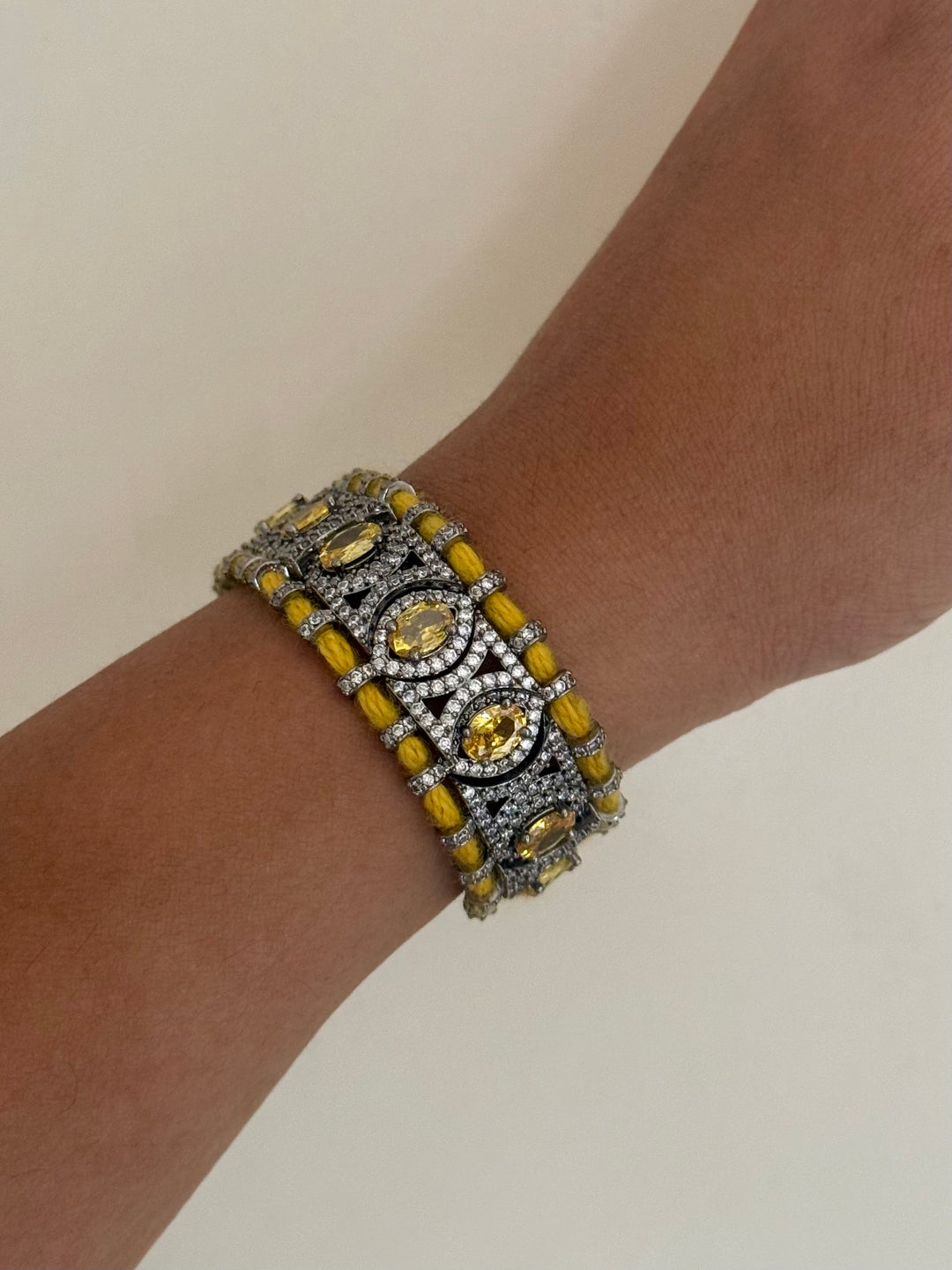Handmade Designer CZ Bracelet | Rhodium Plated | SHIVKA