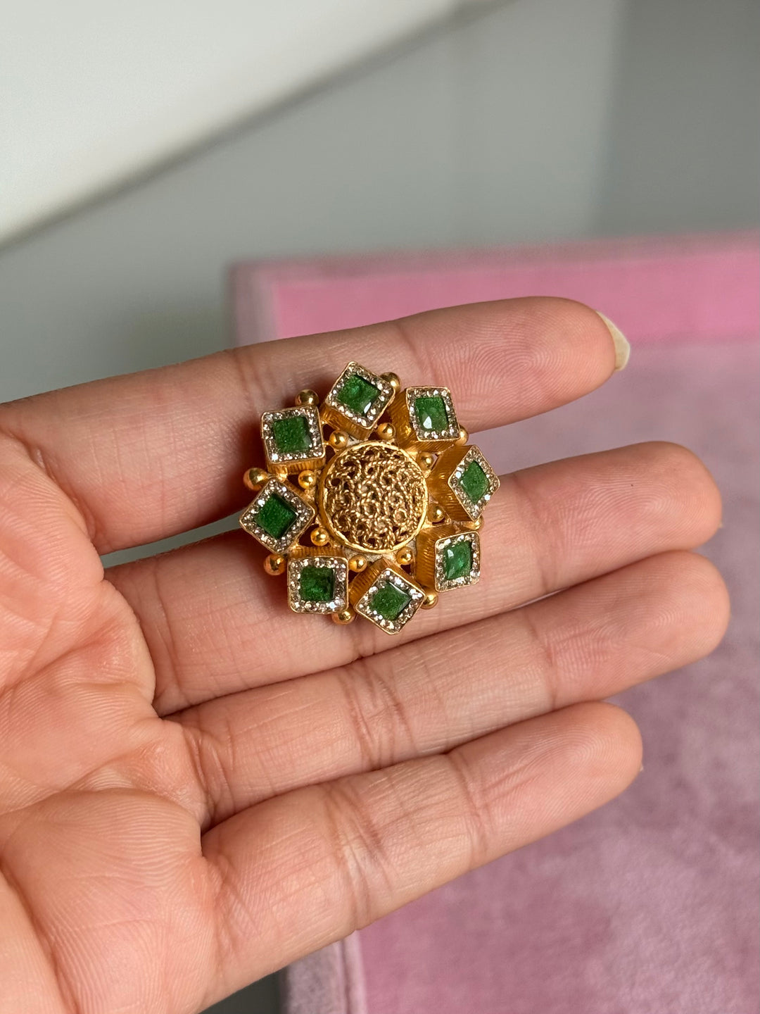 925 Silver Antique CZ Handmade Ring | Adjustable | SHIVKA
