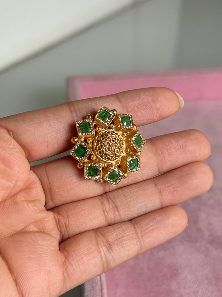 925 Silver Antique CZ Handmade Ring | Adjustable | SHIVKA