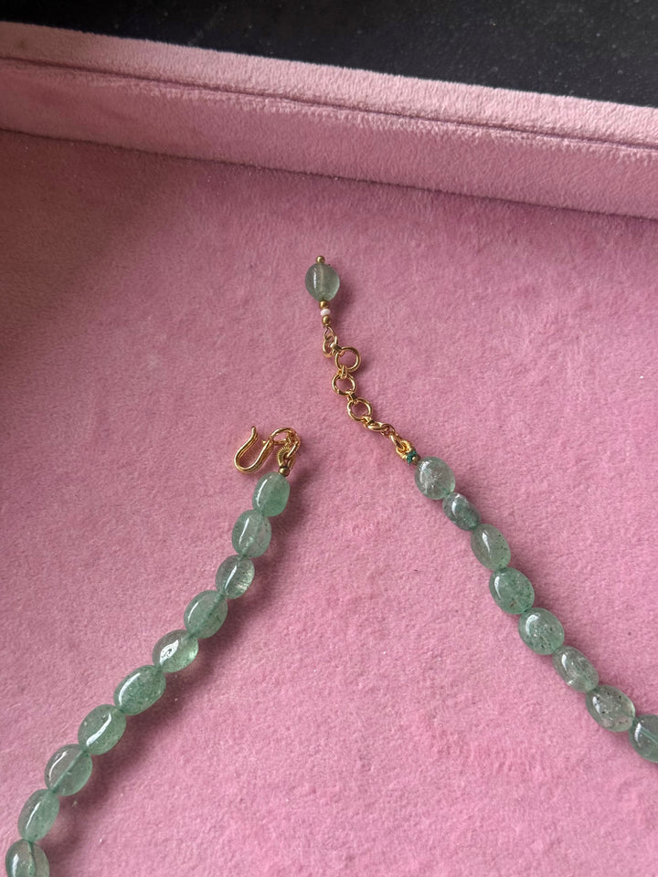 Handmade Aquarius Pendant Necklace with Natural Aventurine | Gold Polish Brass Zodiac Jewelry