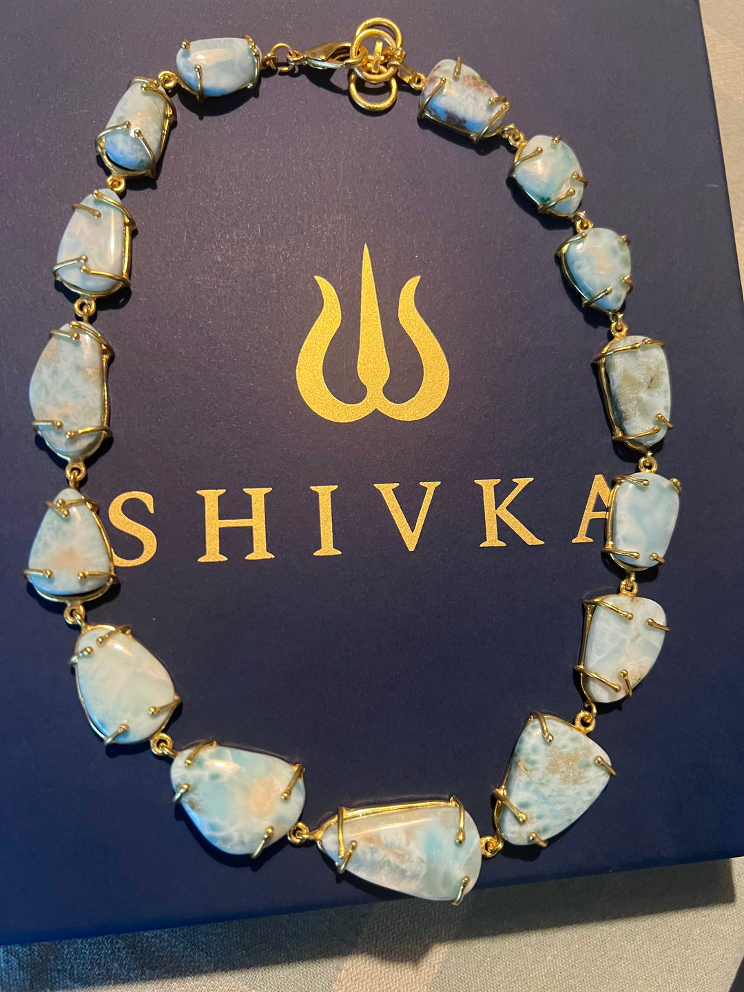 Statement Larimar Stone Necklace
