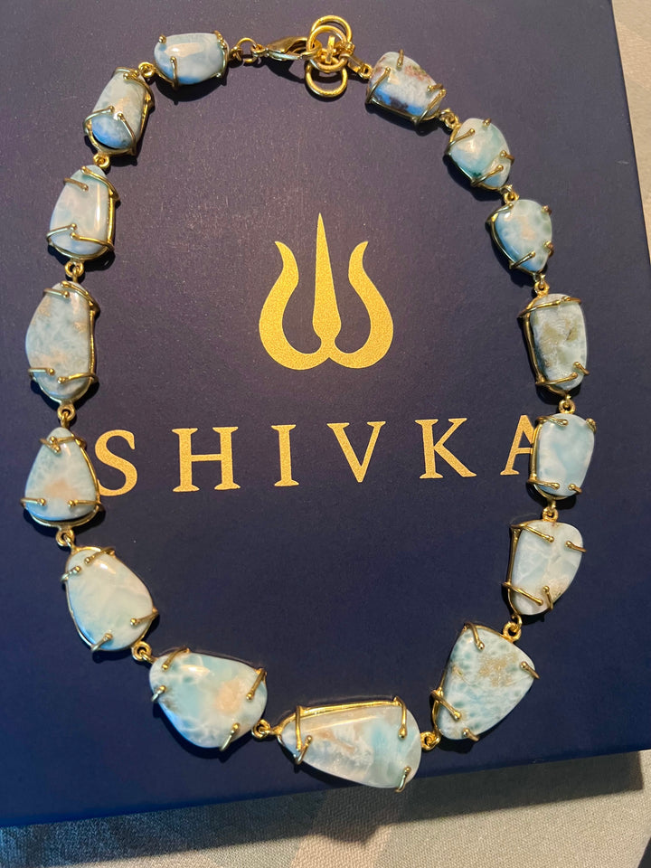 Statement Larimar Stone Necklace