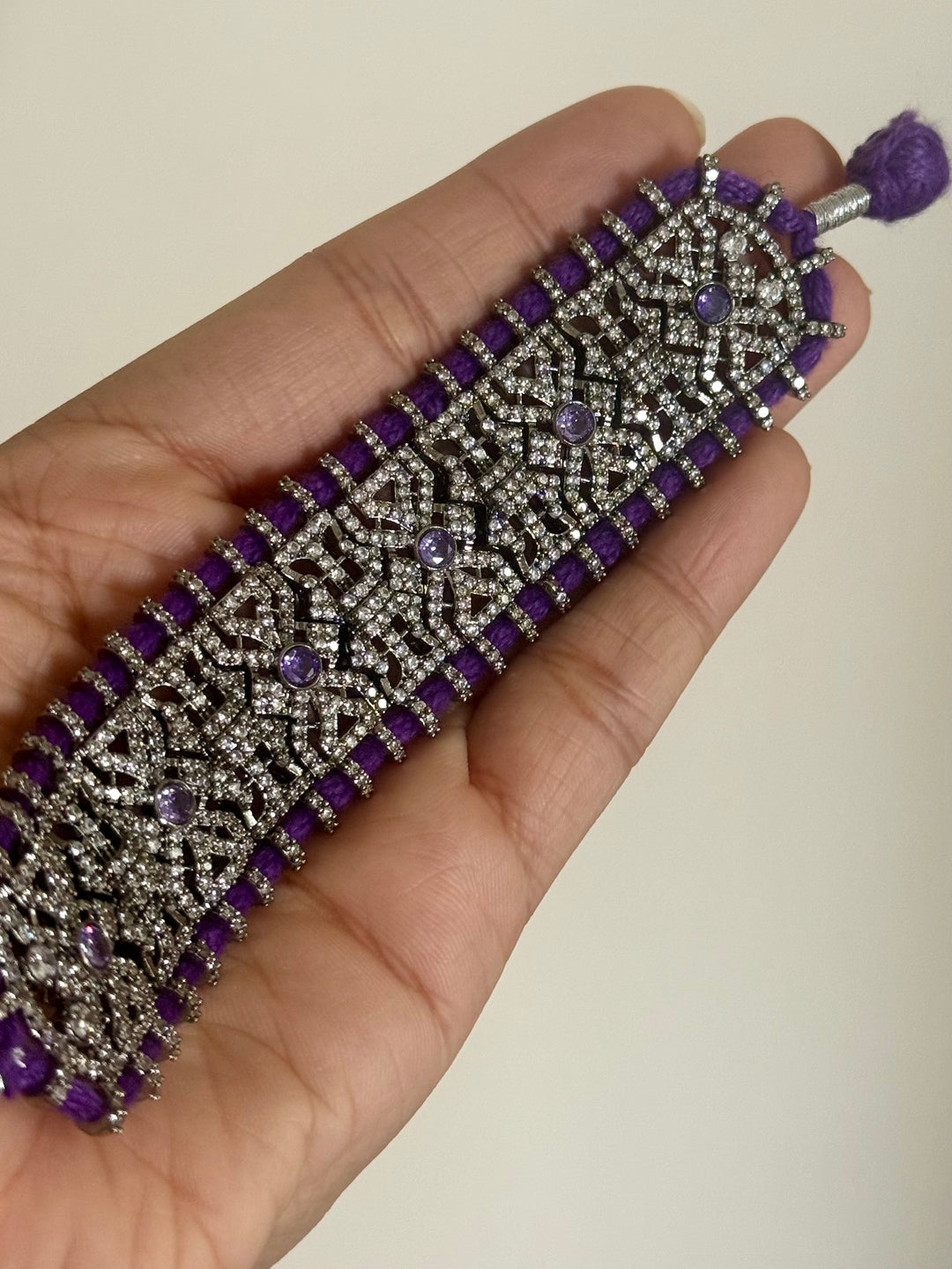 Handmade Designer CZ Bracelet | Rhodium Plated | SHIVKA