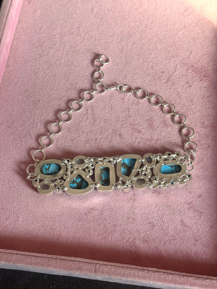 Statement Choker – Silver Brass, Adjustable Necklace