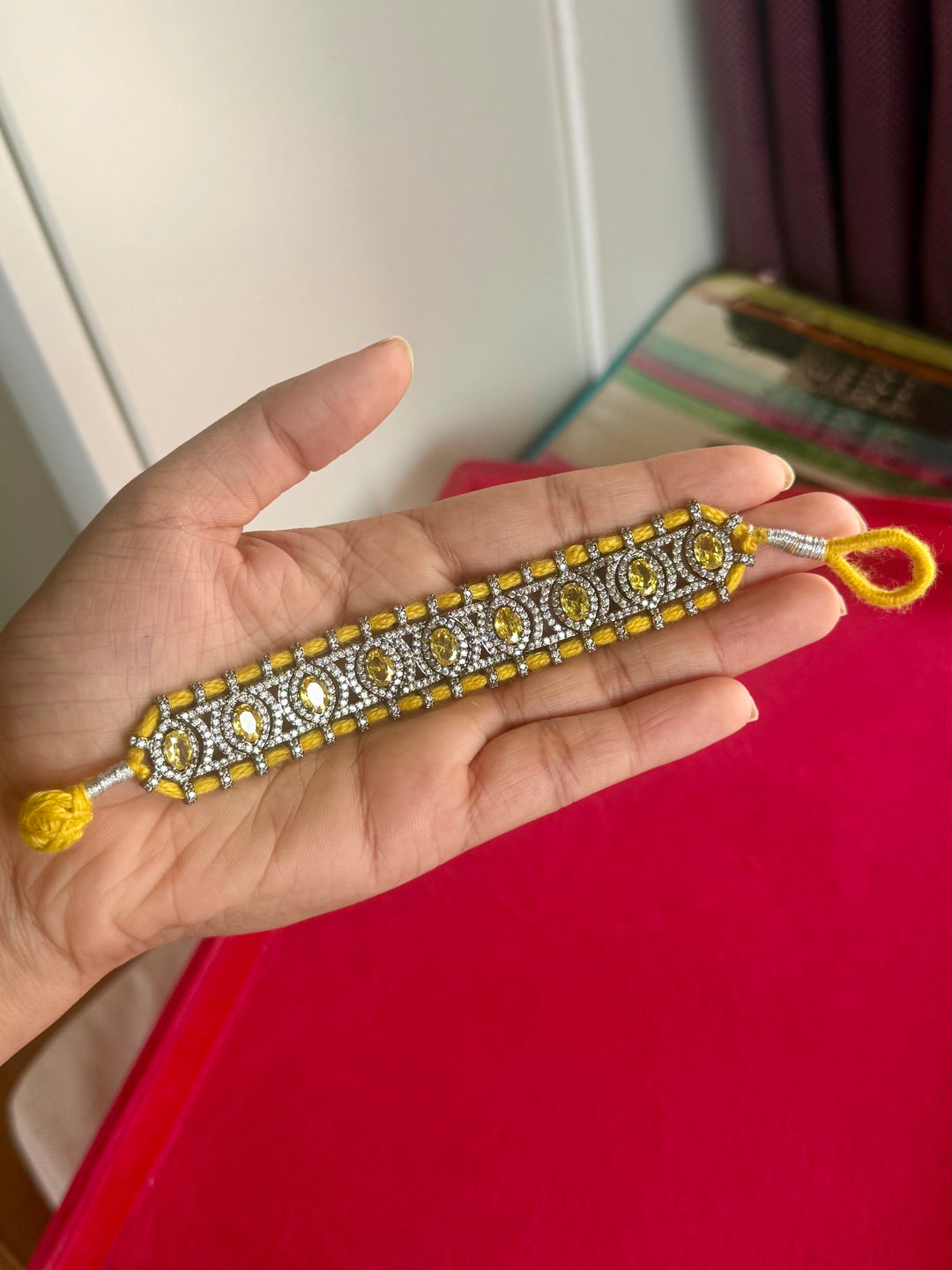 Handmade Designer CZ Bracelet | Rhodium Plated | SHIVKA