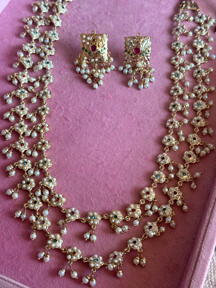 Handmade Jadau Necklace Set 18K Gold Plated | SHIVKA