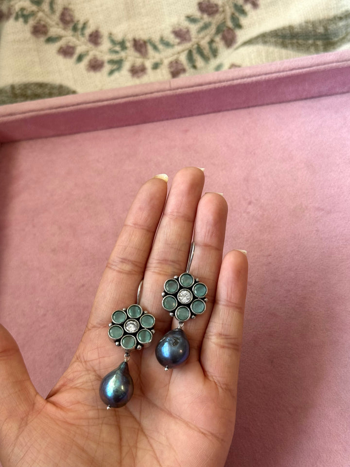 Handmade Baroque Pearl Drop Earrings | SHIVKA | 5.5x2 cm | 20g Pair | Ear Wire | Statement Jewelry
