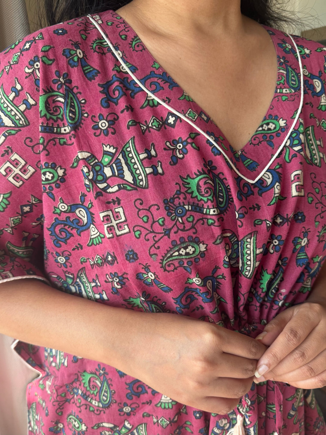 Indian Print Cotton Kaftan