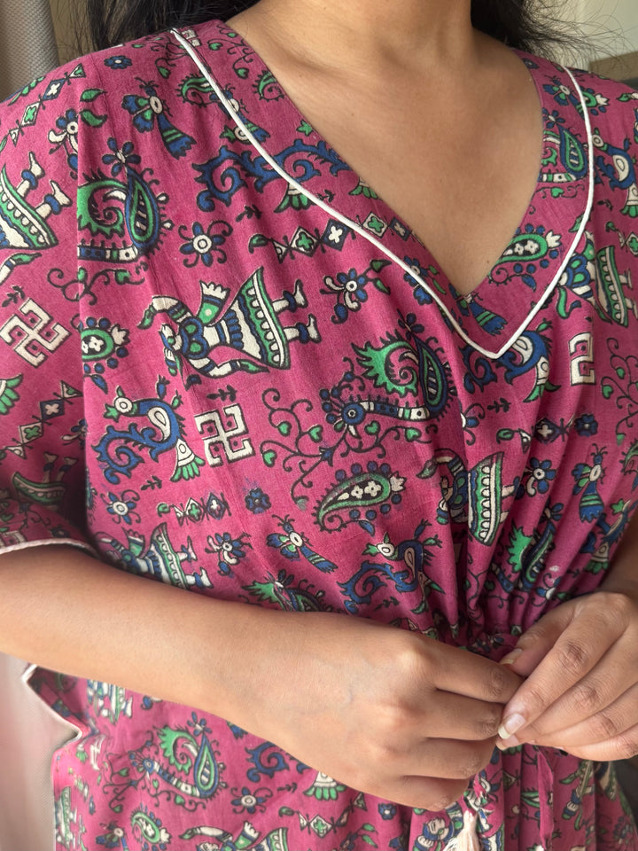 Indian Print Cotton Kaftan