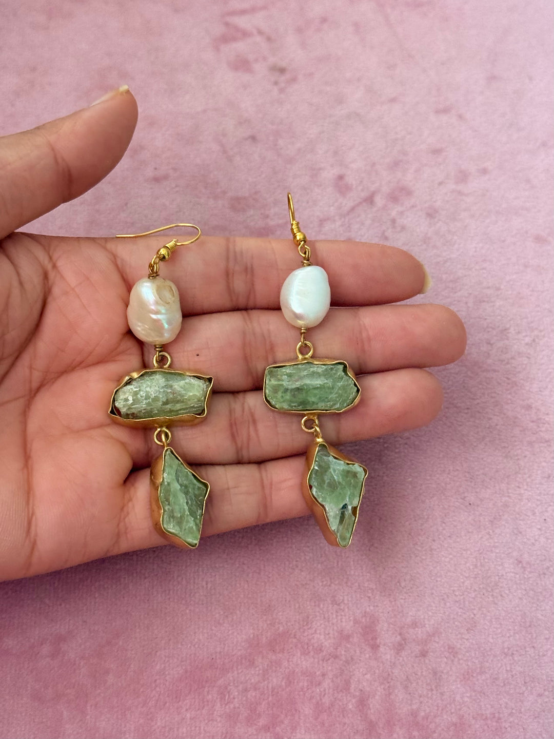 Asymmetric Raw Stone Danglers