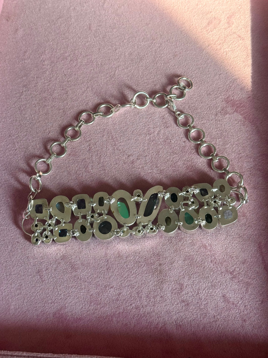 Statement Choker – Silver Brass, Adjustable Necklace