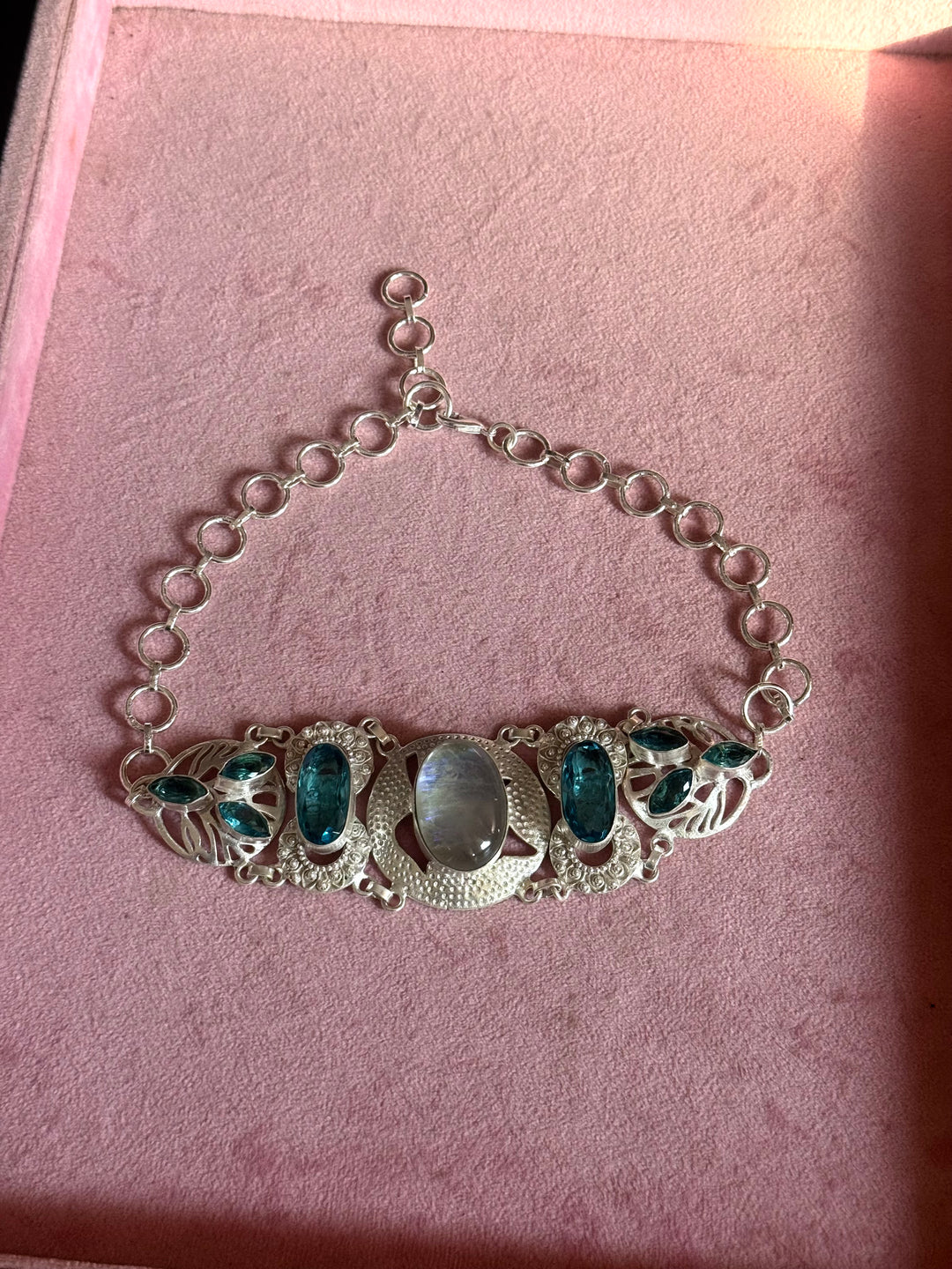Statement Choker – Silver Brass, Adjustable Necklace