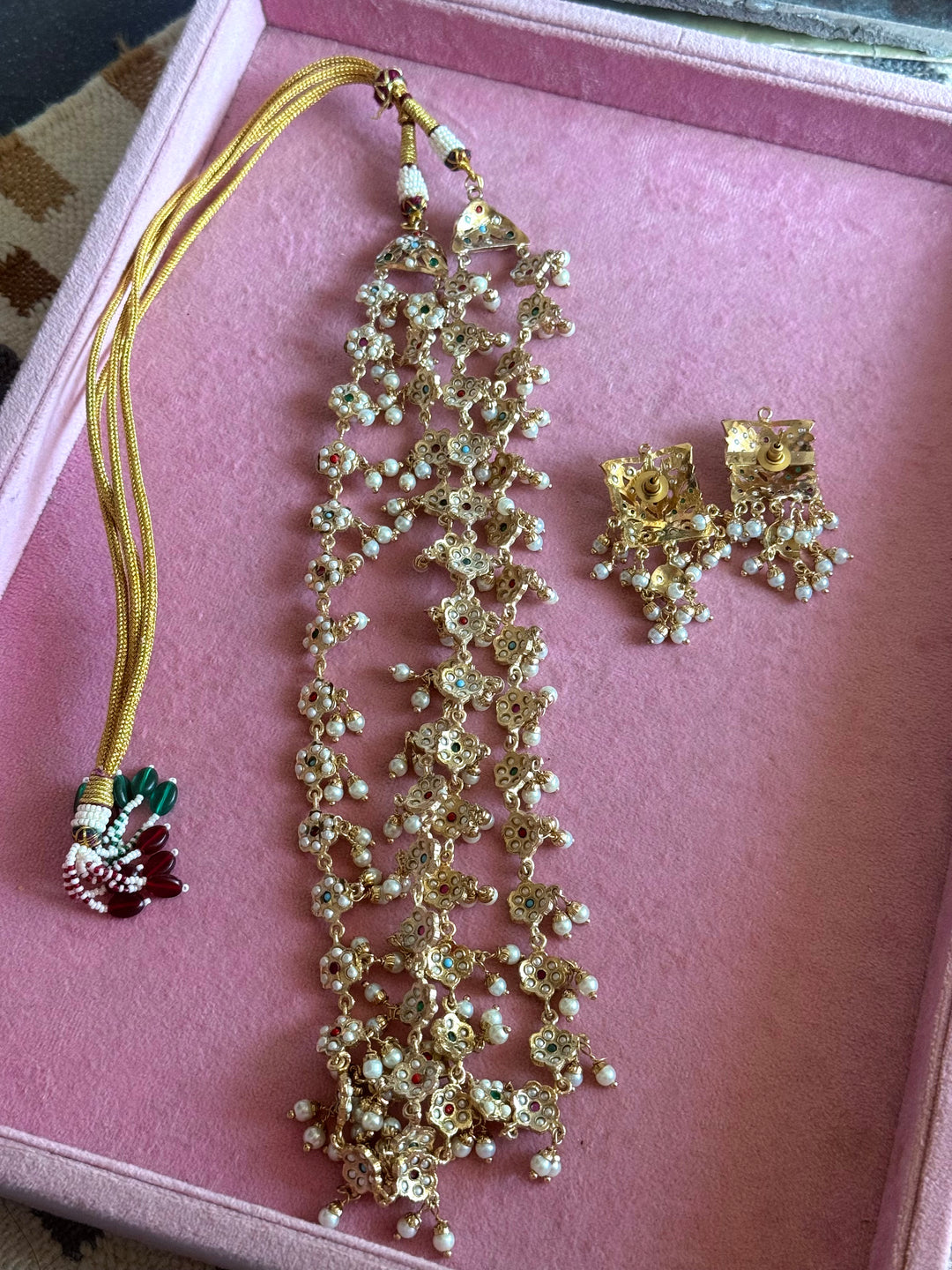 Handmade Jadau Necklace Set 18K Gold Plated | SHIVKA