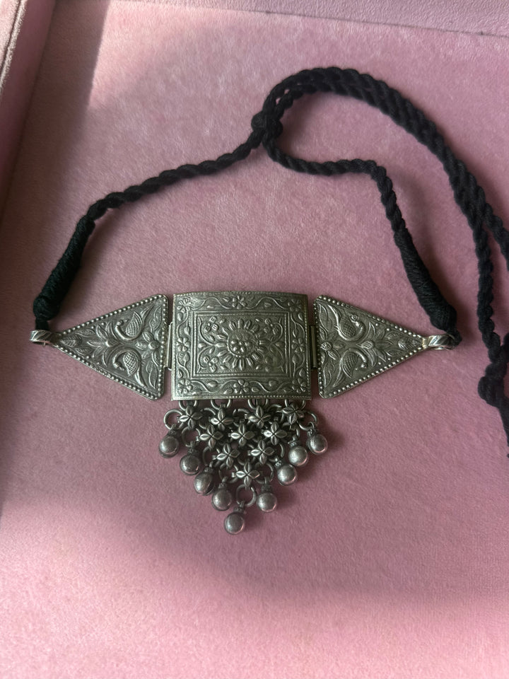 Handmade Tribal Antique Brass Statement Necklace | Adjustable Dori Artisan Jewelry