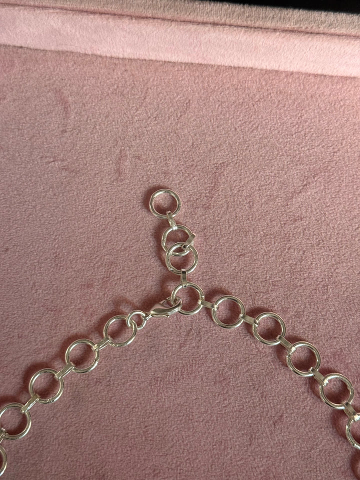 Statement Choker – Silver Brass, Adjustable Necklace