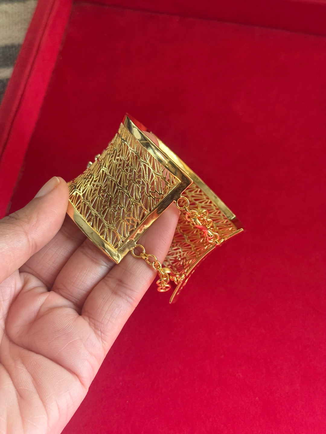 Exquisite 925 Silver Kundan Cuff Bracelet - Handcrafted by SHIVKA