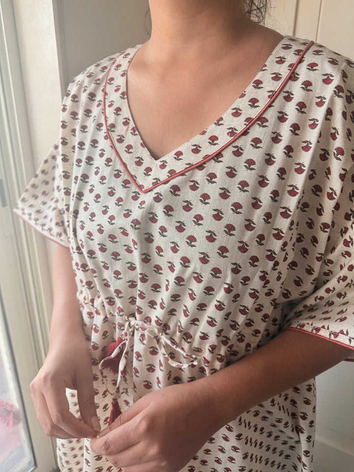 100% Cotton Kaftan: Indian Print Loungewear
