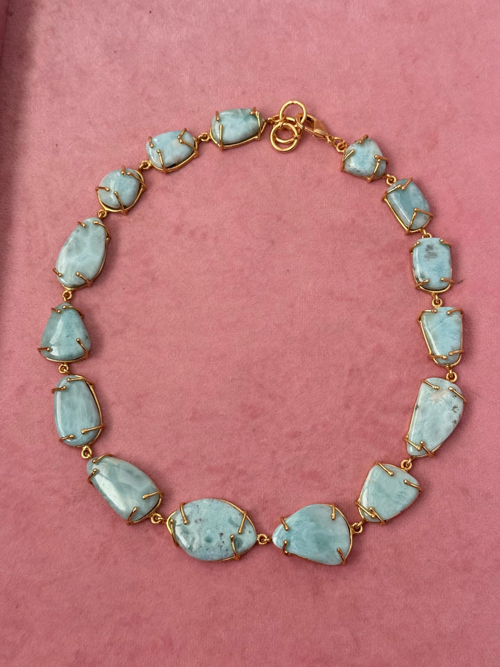 Statement Larimar Stone Necklace