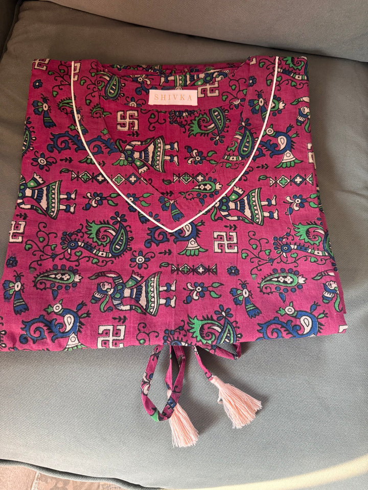 Indian Print Cotton Kaftan