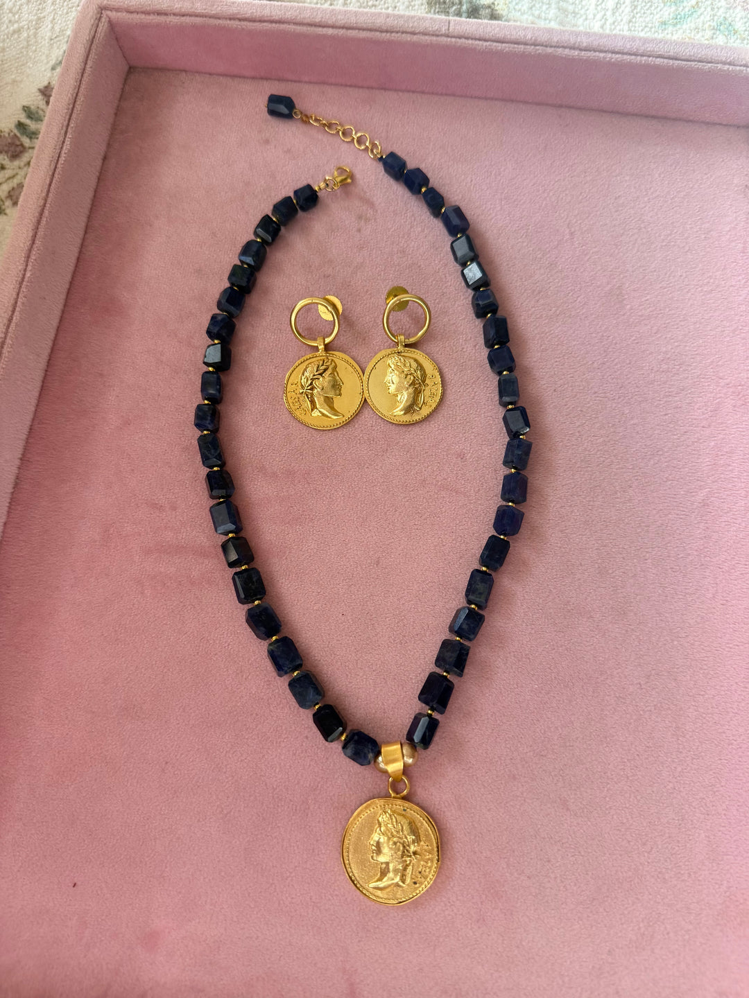 Handmade Designer Caeser Soda Lite Necklace Set | SHIVKA