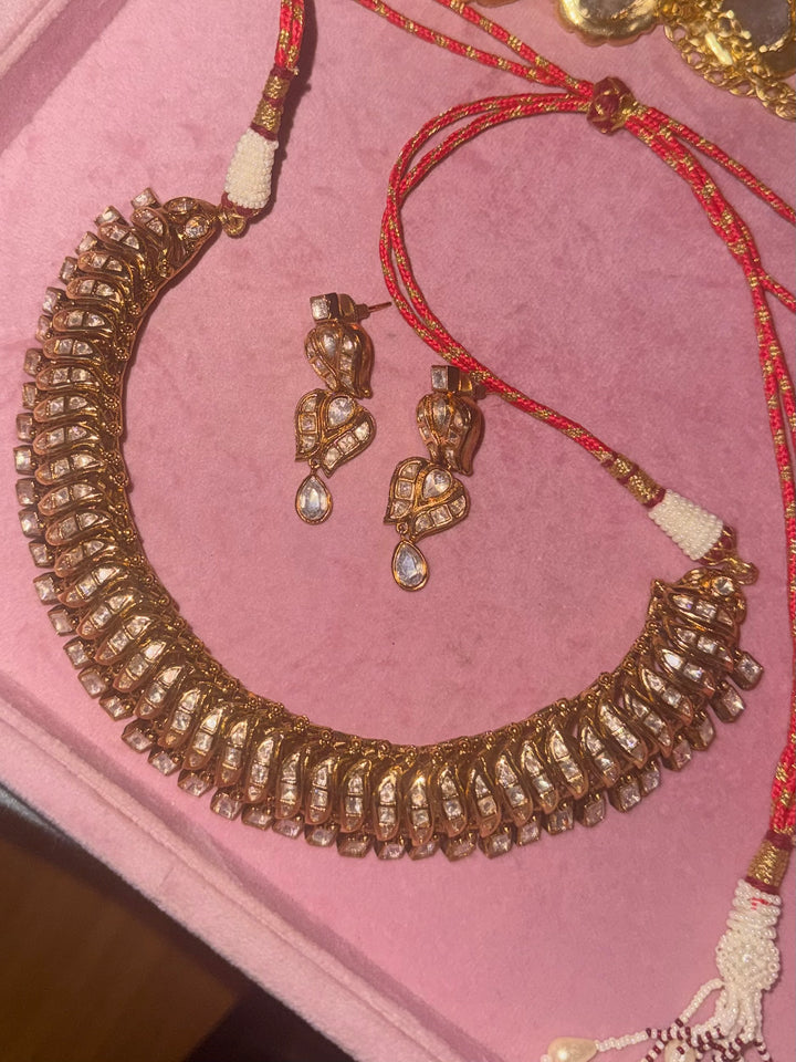 Handmade Kundan Sutlada Necklace Set with Earrings | SHIVKA