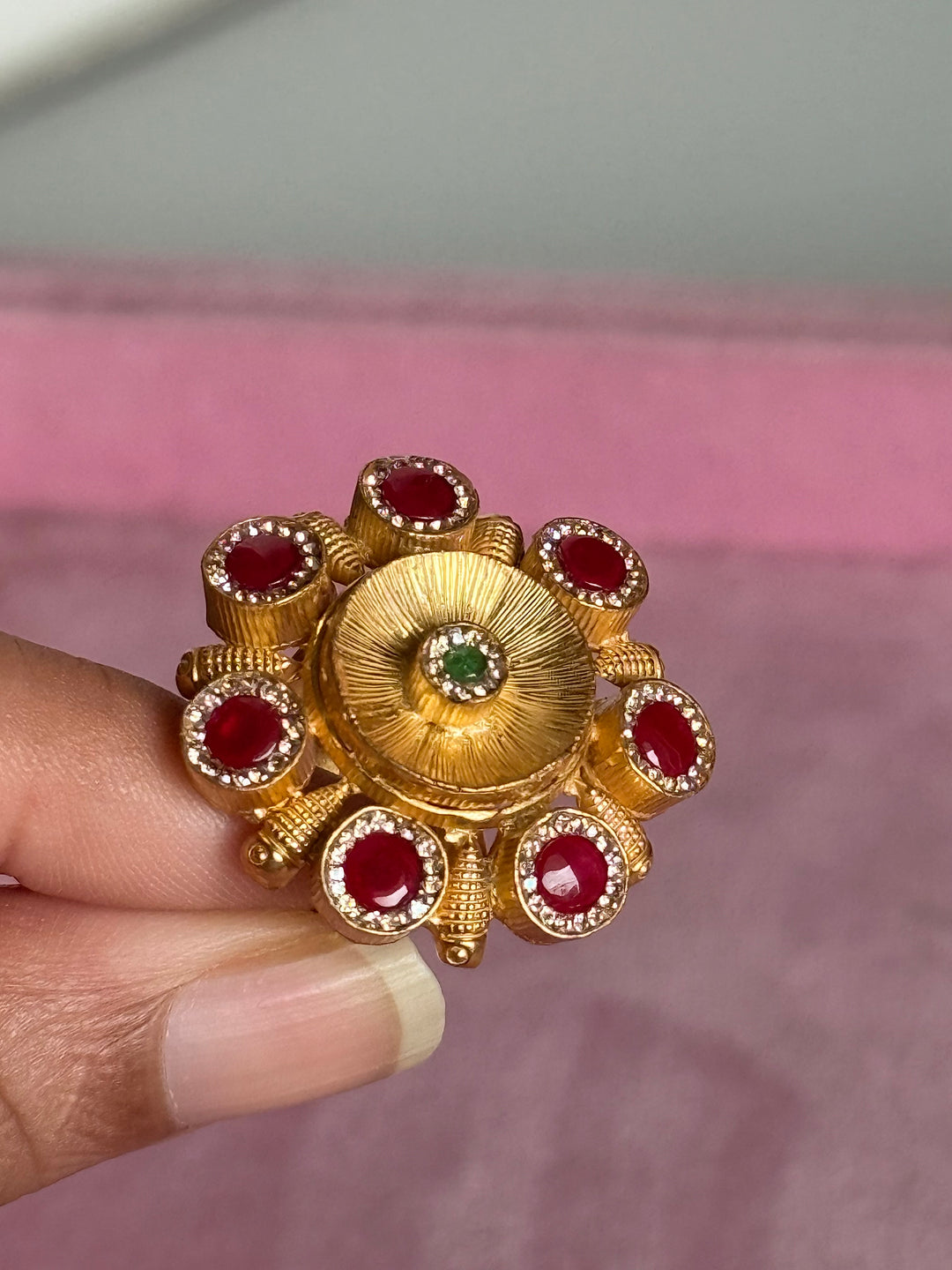 925 Silver Antique CZ Handmade Ring | Adjustable | SHIVKA